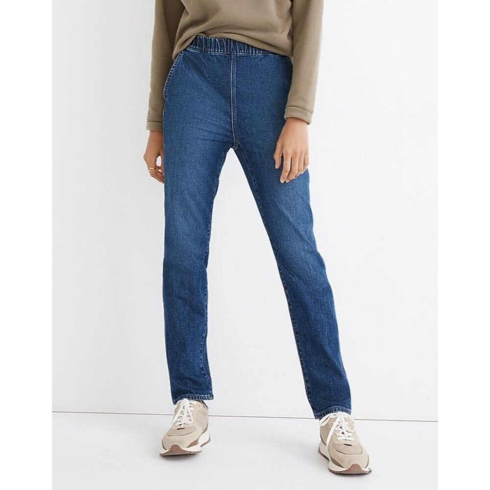 Madewell NWT Pull-On Straight Jeans in Saull Wash size 28
